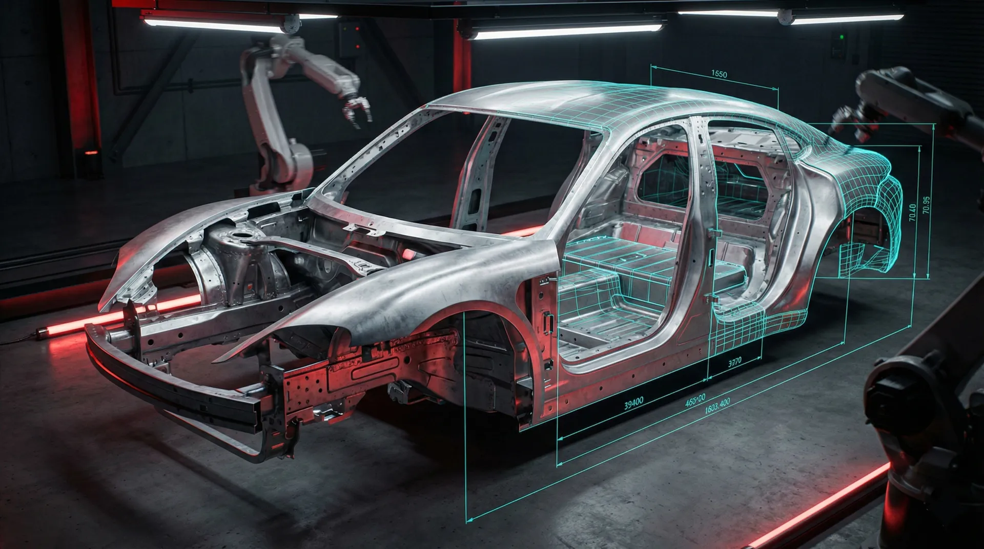 Bild einer Fahrzeugkarosserie eines Elektrosportwagens